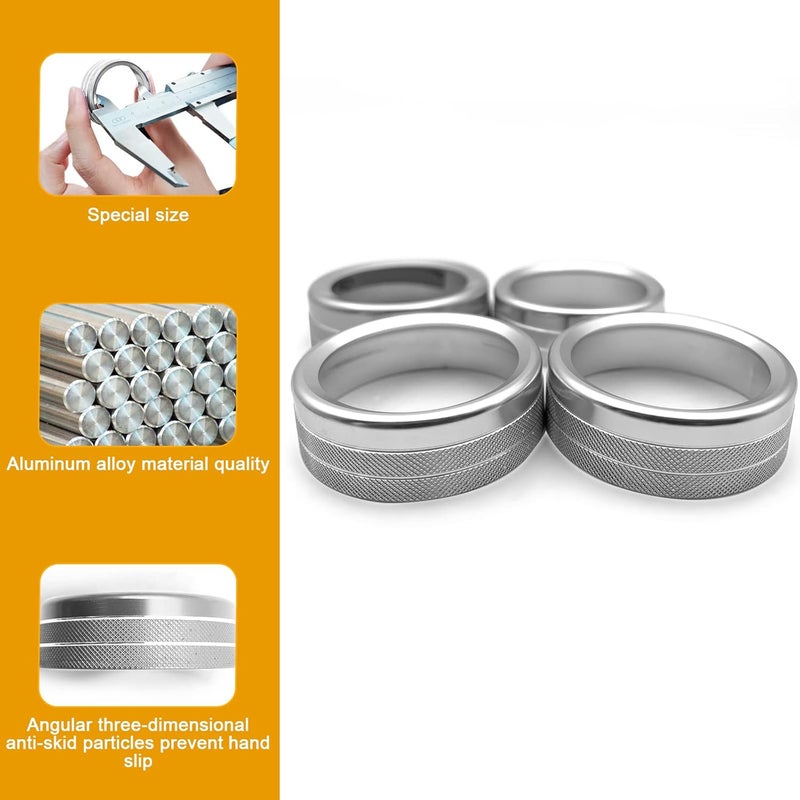 RBOKO 4PCS Accessories Air Conditioner AUTO Switch CD Button Knob Covers Aluminum Alloy Audio CD Knob Ring, Compatible with Toyota Tacoma 2023 2022 2021 2020 2019 2018 2017 2016 (Silver) - Image 4